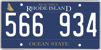 RI license plate 566934