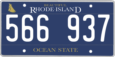 RI license plate 566937