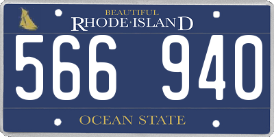 RI license plate 566940