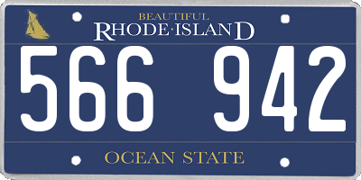 RI license plate 566942