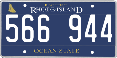 RI license plate 566944