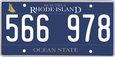 RI license plate 566978