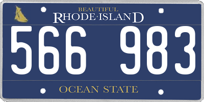 RI license plate 566983