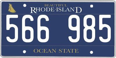 RI license plate 566985