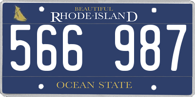 RI license plate 566987