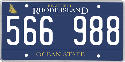 RI license plate 566988