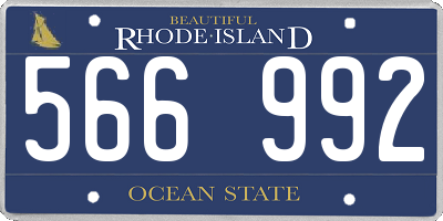 RI license plate 566992