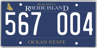 RI license plate 567004