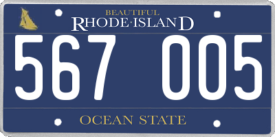 RI license plate 567005