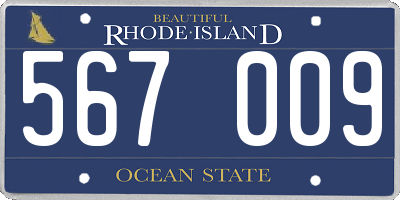 RI license plate 567009