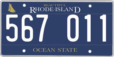 RI license plate 567011