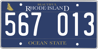 RI license plate 567013