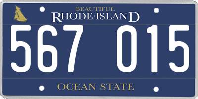 RI license plate 567015