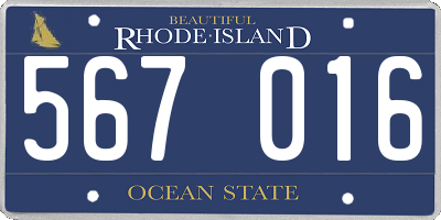 RI license plate 567016