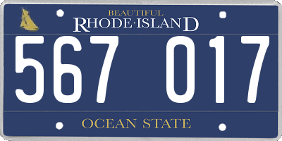 RI license plate 567017