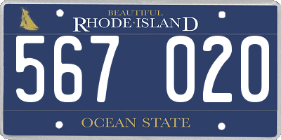 RI license plate 567020