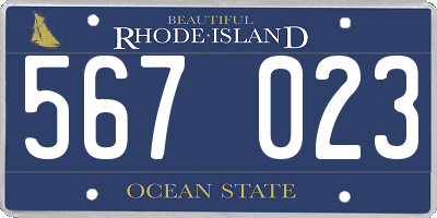 RI license plate 567023