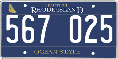 RI license plate 567025