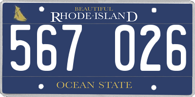 RI license plate 567026
