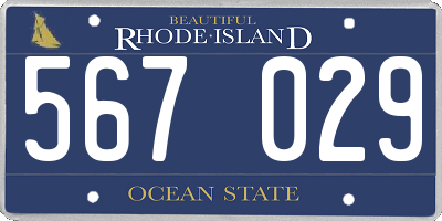 RI license plate 567029