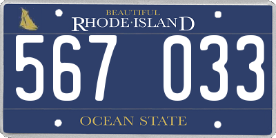 RI license plate 567033