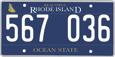 RI license plate 567036