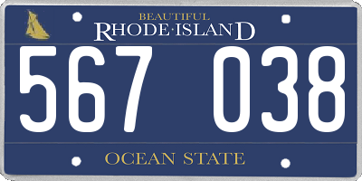 RI license plate 567038