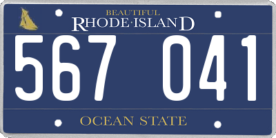 RI license plate 567041