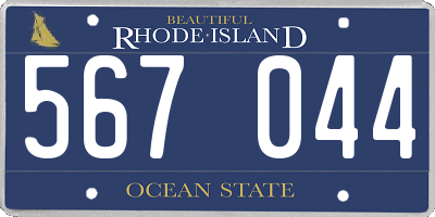 RI license plate 567044