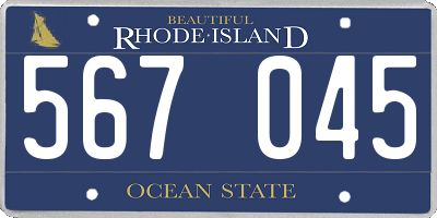 RI license plate 567045