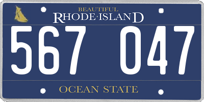 RI license plate 567047