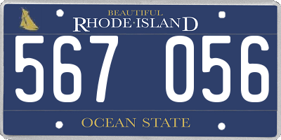 RI license plate 567056