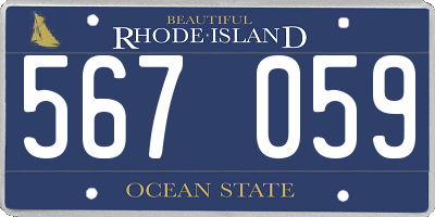 RI license plate 567059