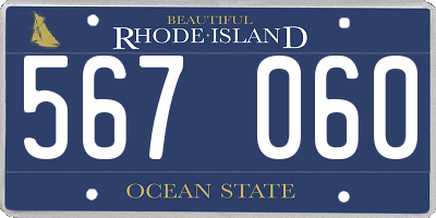 RI license plate 567060