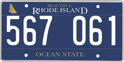 RI license plate 567061