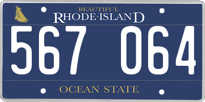 RI license plate 567064