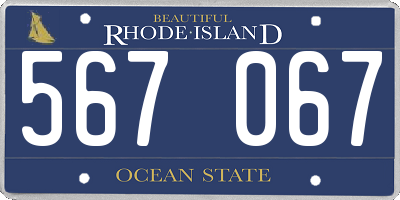 RI license plate 567067