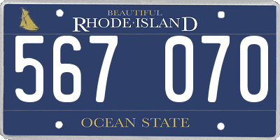 RI license plate 567070