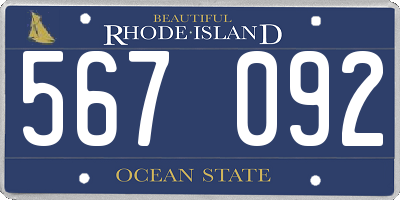 RI license plate 567092