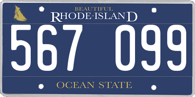 RI license plate 567099