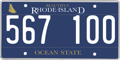 RI license plate 567100