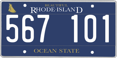 RI license plate 567101