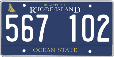 RI license plate 567102