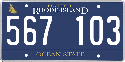 RI license plate 567103