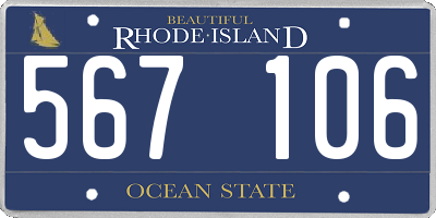 RI license plate 567106