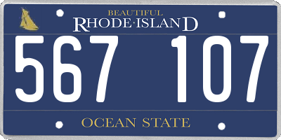 RI license plate 567107