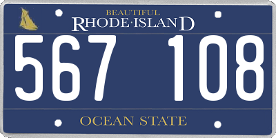 RI license plate 567108