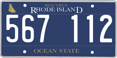 RI license plate 567112
