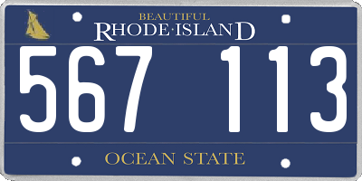 RI license plate 567113