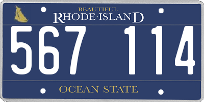 RI license plate 567114